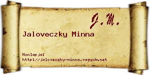 Jaloveczky Minna névjegykártya